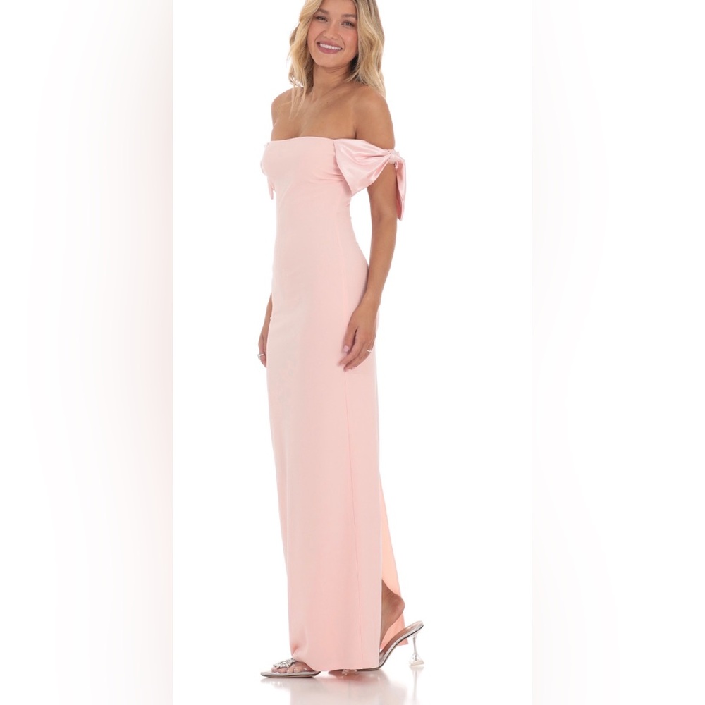 Lucy in the Sky Blush Pink Off-Shoulder Maxi Dress